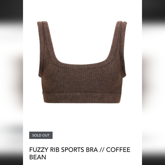 Laina Rauma Fuzzy Rib SET Sports Bra and Thong in Coffee Bean - Picture 1 of 10